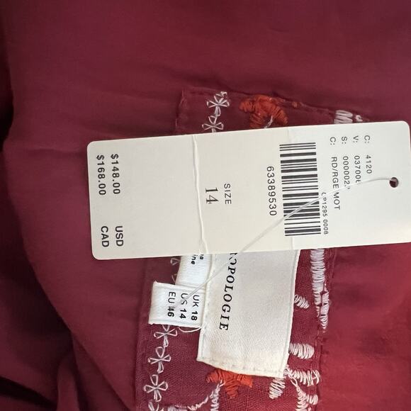 Anthropologie Women’s Red Embroidered Bandana Mini Skirt US 14 NWT - Picture 9 of 11